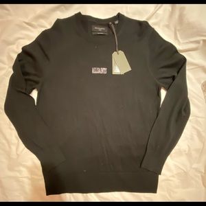 AllSaints Stat 100% Merino Crewneck Sweater Black